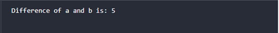 Subtraction Operator Output