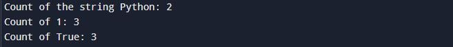 count() with Mixed Data Types