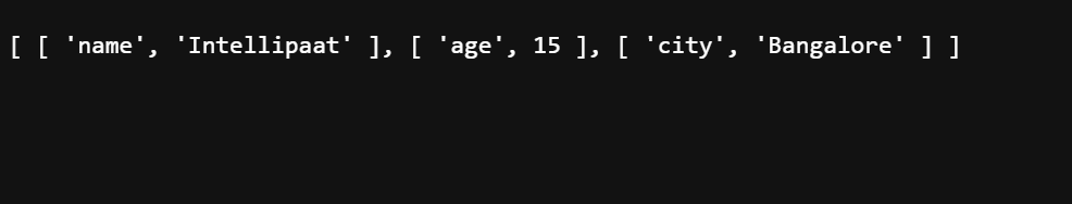 Object.entries method output