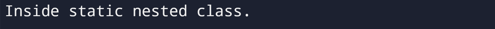 Static Nested Class
