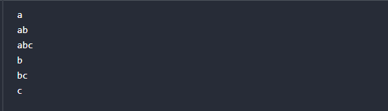 Print All Substrings
