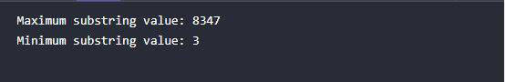 Get Maximum and Minimum Values of All Substrings Representing a Number
