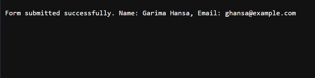 Example 1 - Form Handling with Functions
