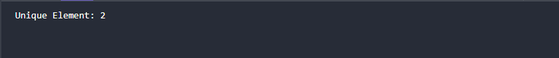 Finding the Unique Element in a List Using XOR - output