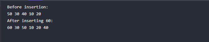 Insertion Code of Heap Sort in Python