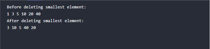 Python Code to Delete Smallest Element from Heap
