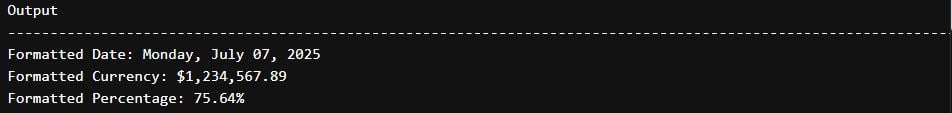 SQL format using different output