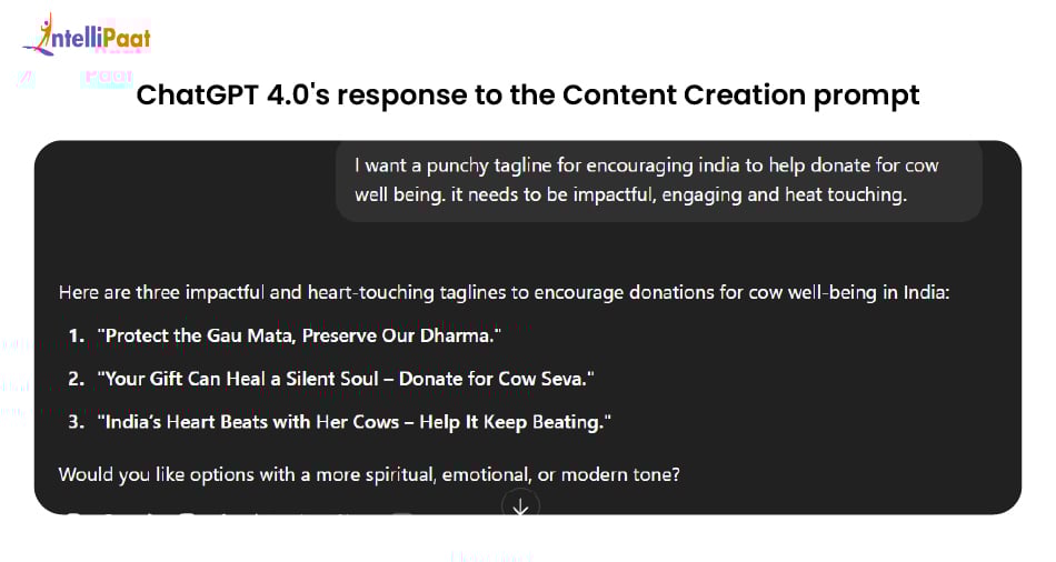 ChatGPT 4.0_s response to the Content Creation prompt