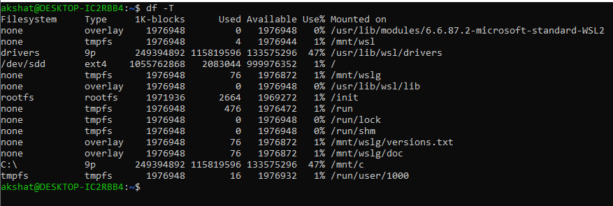 Check Linux File System Type