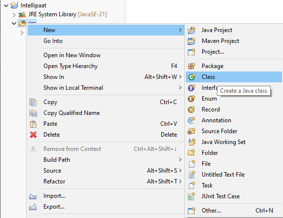 Create a Java Class File