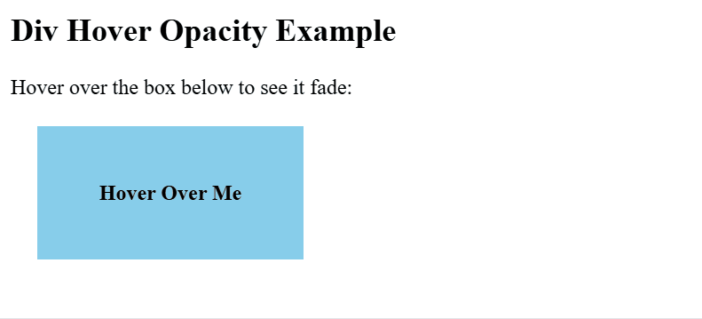 Div Hover Opcaity 