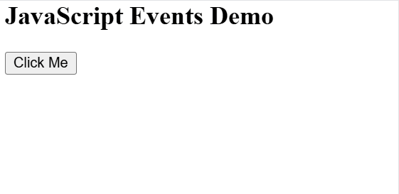 Example of JavaScript events