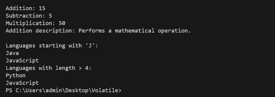 Functional Interfaces output