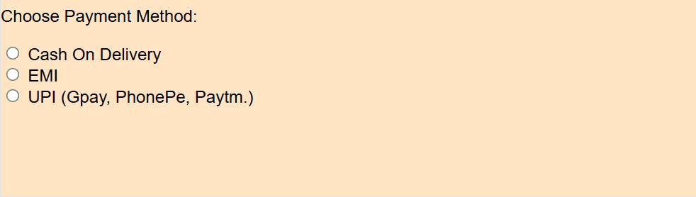 HTML Radio Buttons With JavaScript