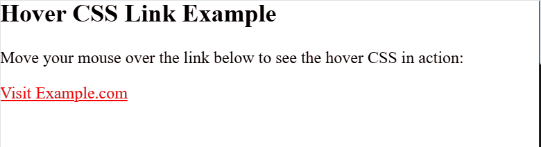 Hover CSS Link Example