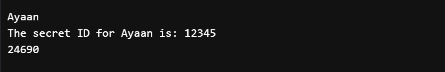 Private Elements output