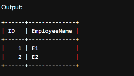 Renaming a Column in a table