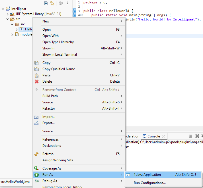 Run the Java Program2