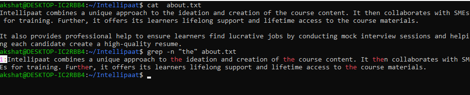Show Line Numbers Using -n 
