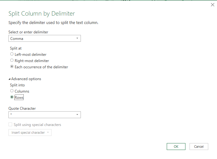 Split Cells Into Columns or Rows Using Power Query3