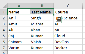 Steps to Merge Cells in Excel Using Merge Across1
