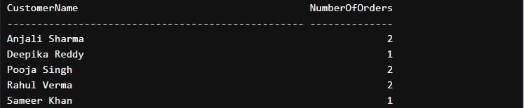 select clause output