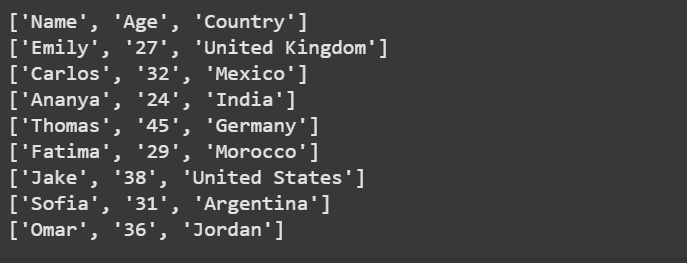 using csv.reader()