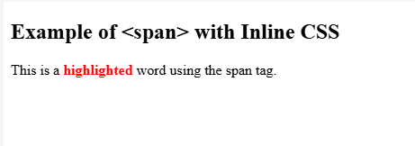 Using span tag with inline CSS
