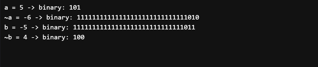 2s complement twist in bitwise operators in Java