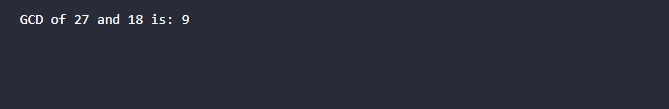 GCD of Two Numbers Using Recursion