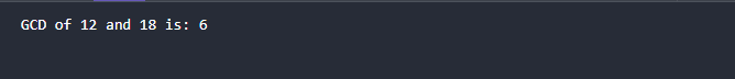 GCD of Two Numbers Using a for Loop 