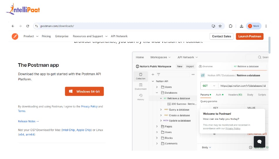 Postman download page