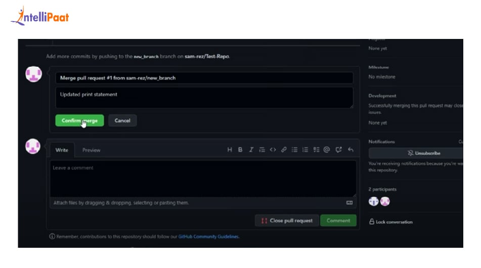 confirm merge