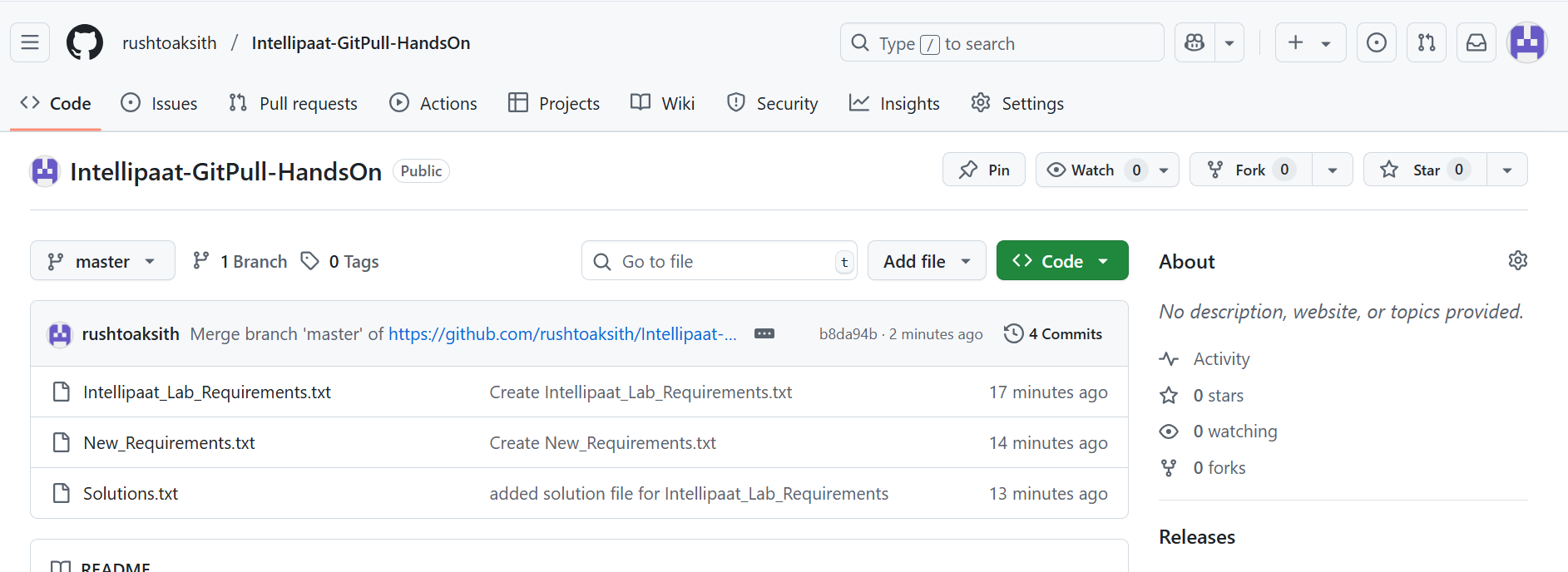 intellipaat git push
