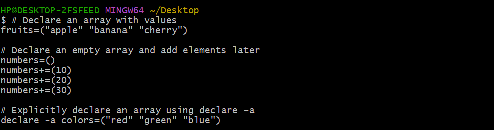 Bash for Loop with Arrays