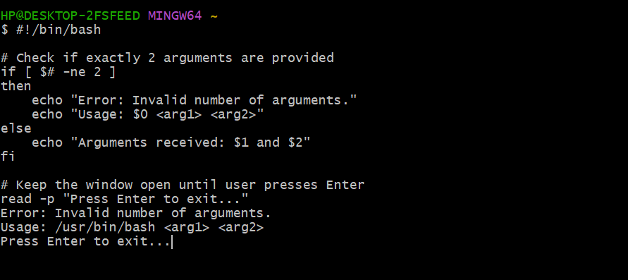 Bash if else statement -  Practical Example 2
