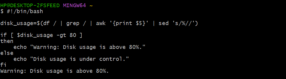 Bash if else statement -  Practical Example 3