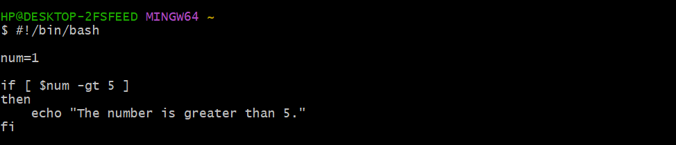 Bash if statement scenario 2