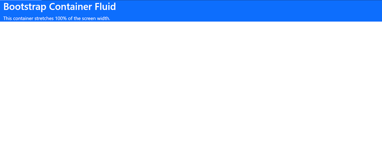 Bootstrap Container Fluid