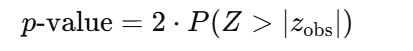 Formula for p-value