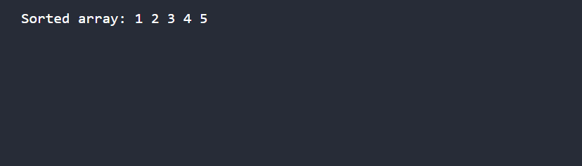 Insertion Sort in CPP Output