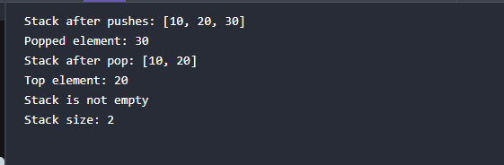Python Stack Implementation Using List