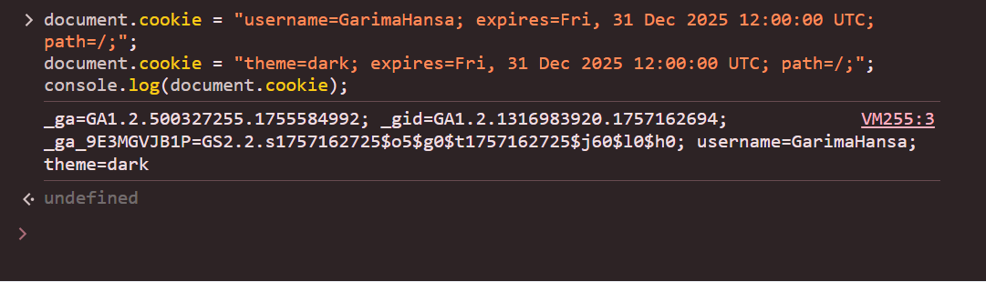 Reading Cookies in JavaScript Output