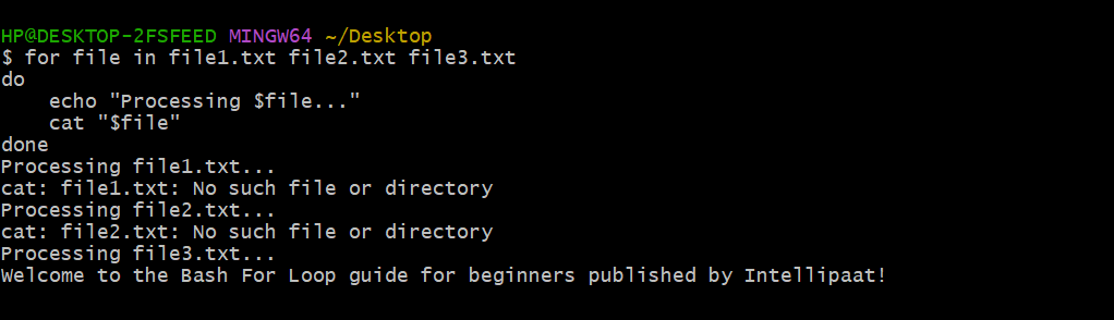 Simple Bash For Loop Example 2