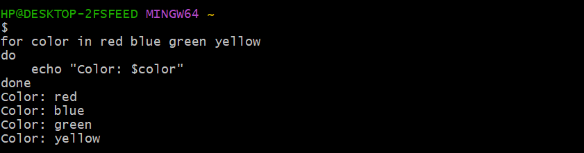 Simple Bash For Loop Example