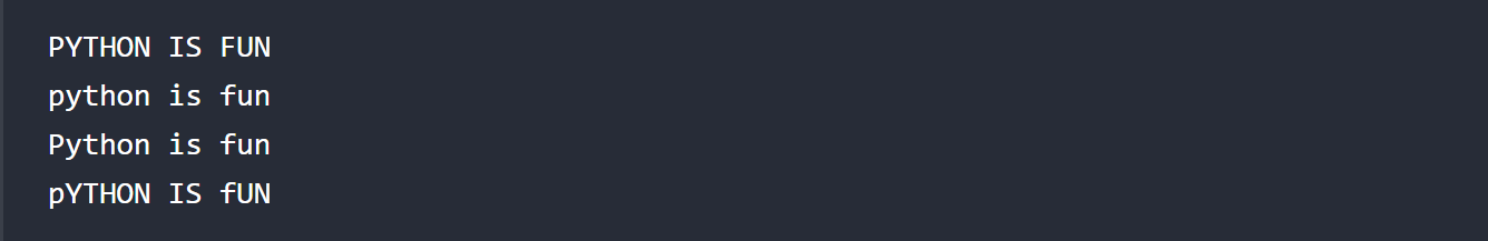 Changing Case of Strings  in Python