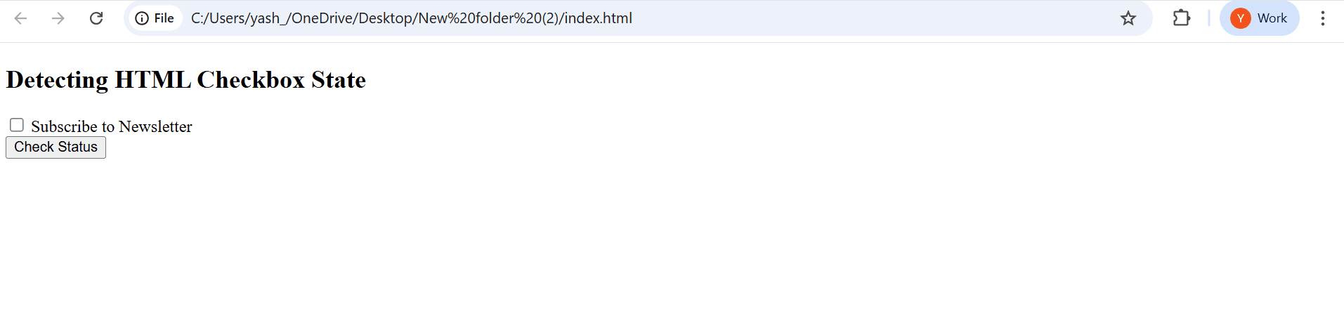 Detecting HTML Checkbox State