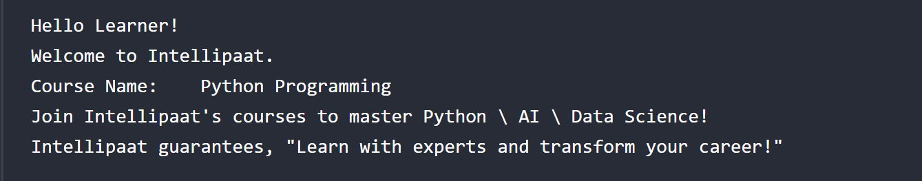 Escape Sequences in Python