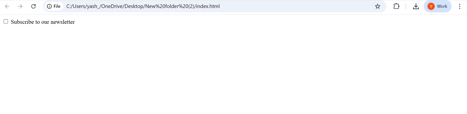 HTML Checkbox Example