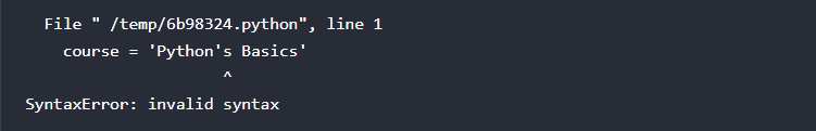 How to Escape Single Quotes in Python